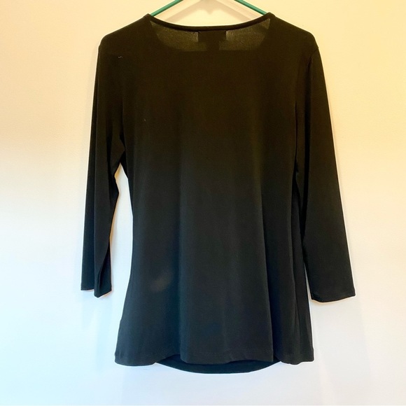 Liz Claiborne Black side scrunch blouse. Medium. - Picture 4 of 9